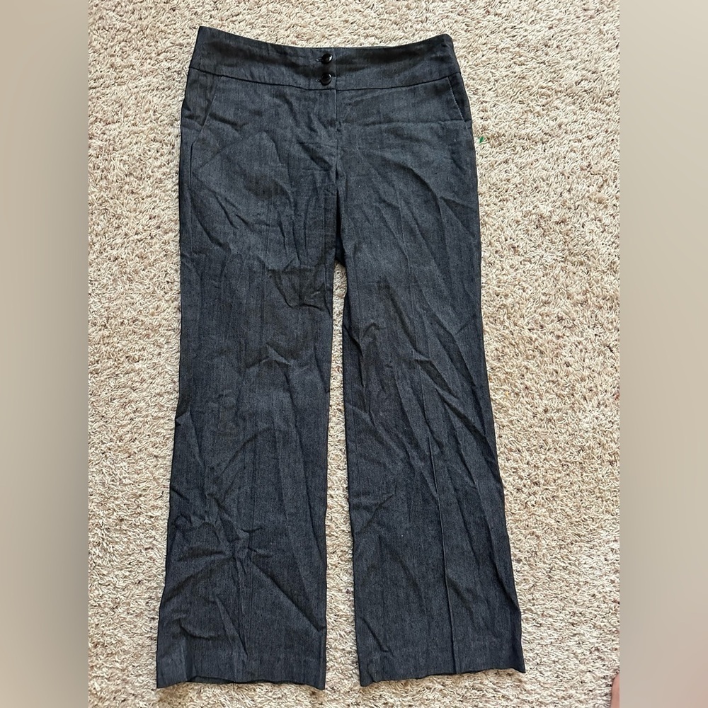 Sandro Sportswear Size 8 Wide Leg Gray Twill Trouser Pants Y2K Bratz